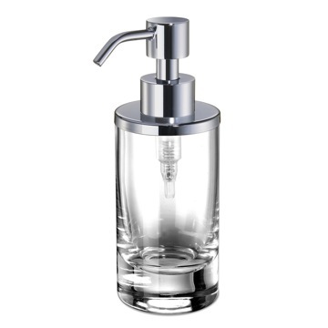 Soap Dispenser, Windisch 90462, Round Clear Crystal Glass Soap Dispenser 90462